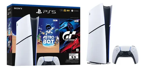 CONSOLA Sony Play 5 Slim Astro Bot + Gran Turismo CFI-1215A 4K Edicao Digital 825 GB SSD